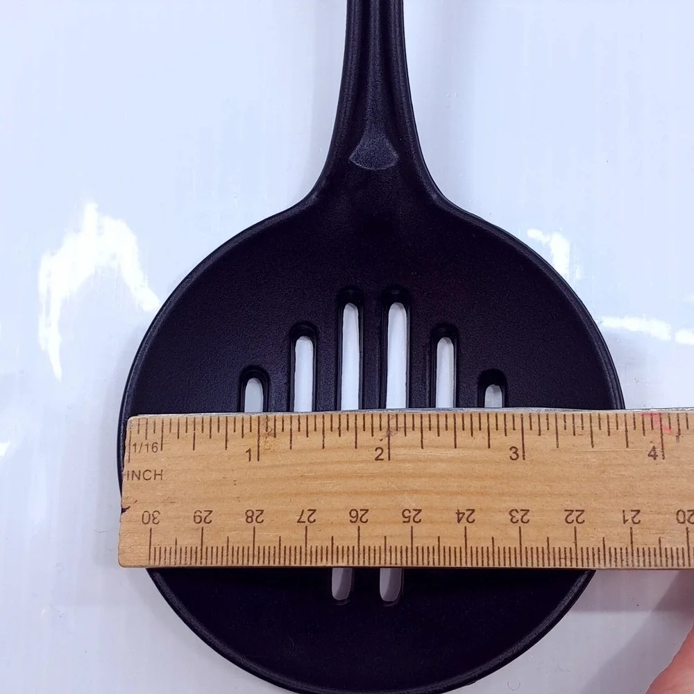 Heat Resistant Slotted Spoon Skimmer strainer Black Kitchen Utensil Nylon 890-5